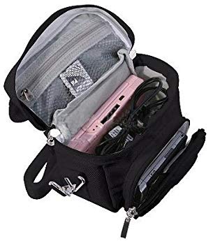Orzly Travel Bag for Nintendo DS Consoles (New 2DS XL / 3DS / 3DS XL/New 3DS / New 3DS XL/Original DS/DS Lite/DSi / etc.) - Includes Belt Loop, Carry Handle, Shoulder Strap - BLACK