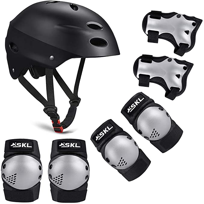 Kids Bike Helmet Sports Protective Gear Set Suitable for Ages 3-8 Years Toddler Boys Girls Knee Pads Elbow Pads Wrist Pads for Bike Bicycle Skateboard Scooter Rollerblading