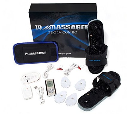 IQ Massager Pro IVs Combo with Belt & Slippers, Black