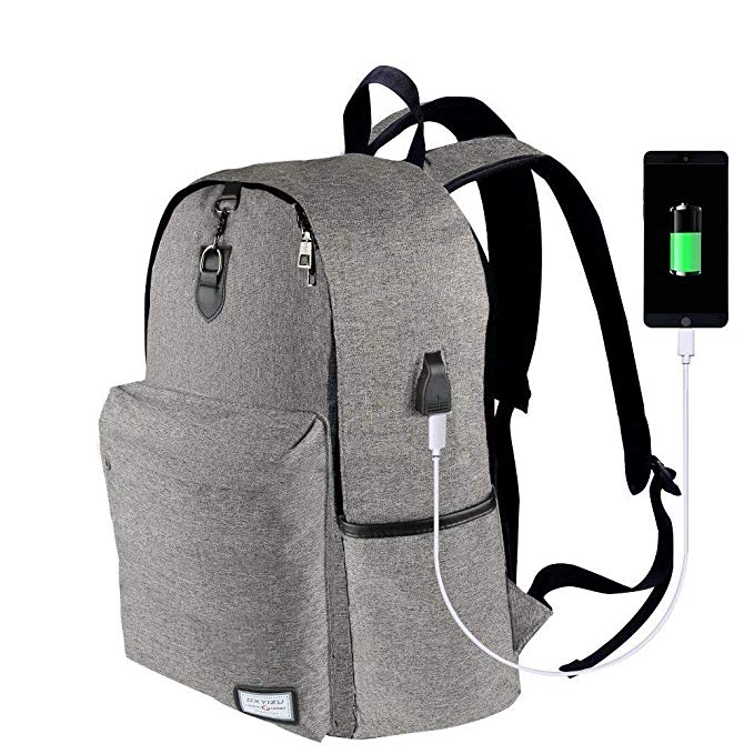 Laptop Backpack-ONSON Laptop/Notebook Backpack with USB Charging Port Water Resistant Backpack School Bookbag for College Travel Backpack,17 inch backpack-Grey