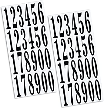 Numbers Stickers Self Adhesive Vinyl Numbers in 0-9 Printing and Hot Stamping for DIY Crafts Party Decoration(3" high)（4 Sheets）