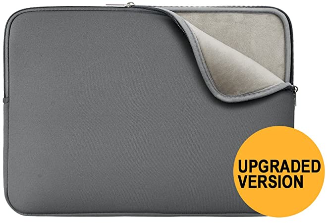 RAINYEAR 15.6 Inch Laptop Sleeve Case Soft Lining Zipper Cover Padded Carrying Bag Compatible with 15.6" Notebook Computer Ultrabook Chromebook(Grey,Upgraded Version)