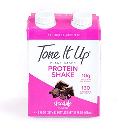 Tone It Up Ready to Drink Vegan Chocolate Protein Shake | 10g Pea Protein | Organic Plant Based Non GMO | Lean Muscle Nutrition | Great for Meal Replacement and Clean, Energizing Snack