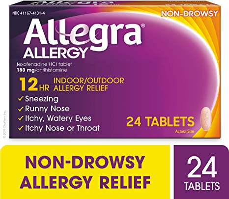 Allegra Adult Non-Drowsy Antihistamine Tablets for 12-Hour Allergy Relief, 60 mg 24-Count