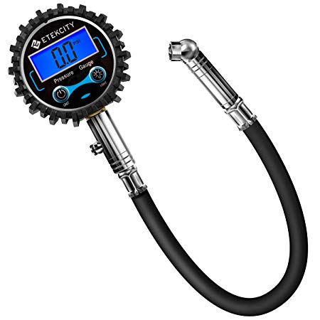 Etekcity Digital Tire Pressure Gauge 230 PSI with Backlit LCD, Air Bleed and Low Battery Indicator, Heavy Duty Measure Accuracy 0.1 Display Resolution for Truck, SUV, RV, Motorcycle