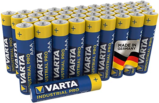 VARTA Industrial Pro AAA Micro Alkaline Batteries LR03 - 40-pack, Made in Germany, environmentally-friendly packaging