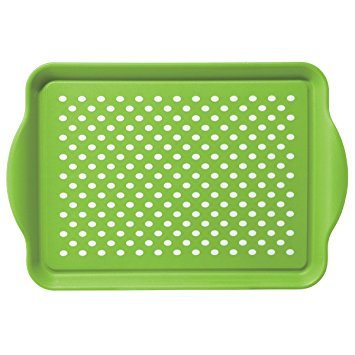 Oggi 5504.11 Rectangle Non Skid Rubber Grip Serving Tray, Green