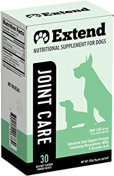 Extend - Joint Care for Dogs - 1 Month Supply - Glucosamine for Dogs with MSM & Ascorbic Acid - Pure Grade Ingredients