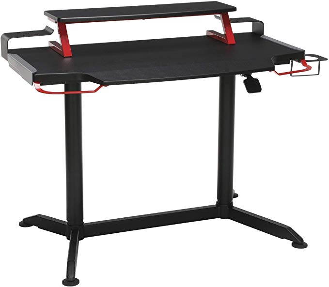 RESPAWN 3000 Gaming Computer Desk - Ergonomic Height Adjustable Gaming Desk, in Red (RSP-3000-RED)