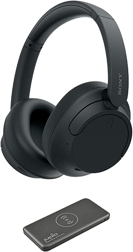 Sony WH-CH720N Wireless Noise Cancelling Over-Ear Headphone, Black with Powervault III 10000mAh Wireless Charger