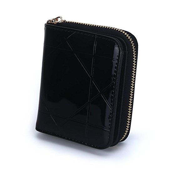 Deanna Rich Womens short purse Zipper leather Clutch Wallet