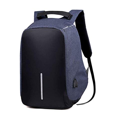 Laptop Backpack,Travel Anti-theft Backpack Business Laptop Backpack College Students Book Bag with USB Charging Port Work Men & Women (Blue/Black)