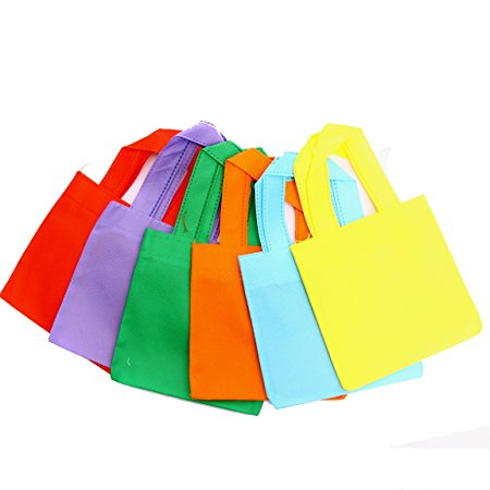 Dazzling Toys Poly Non-woven Tote Bags 6" Party Bag - Pack of 24 (D074)