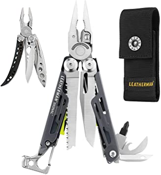 LEATHERMAN – Signal Multitool with Fire Starter, Hammer, and Emergency Whistle, Grey with Black Nylon Sheath   Leatherman Lightweight Freestyle Multitool