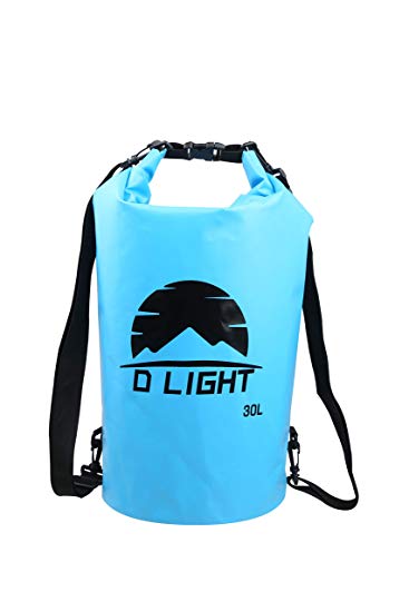 Dlight Outdoor Lightweight Waterproof Dry Bag - Roll Top Floating Dry Sack- Keeps Stuff Dry for Camping,Swimming,Kayaking,Boating,Hiking,Adjustable Shoulder Strap Included 10L/20L/30L