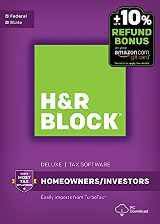 H&R Block Tax Software Deluxe   State 2016 Win   Refund Bonus Offer