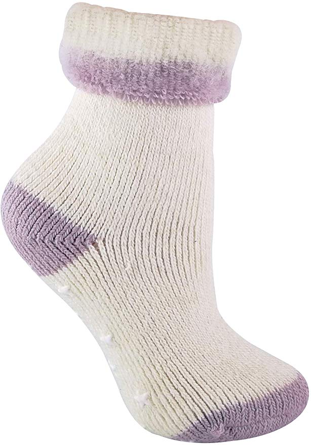 Sock Snob - Ladies Warm Fluffy Non Slip Alpaca Wool Blend Thermal Slipper Bed Socks with Grippers