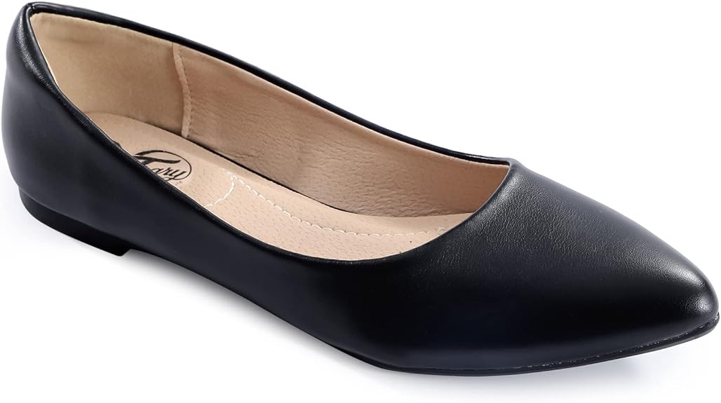 Trary Women's Classic Ballet Flats, Pointed Toe Flats Slip On, Casual Comfort Dress Flats Shoes
