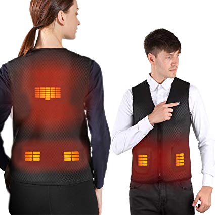 VALLEYWIND Men Heated Vest, USB Charging Electric Heated Jacket Washable