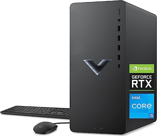 HP Victus 15L Gaming Desktop - 12th Gen Intel Core i5-12400F, 2.50 GHz - 8 GB SDRAM, 512 GB M.2 SSD - NVIDIA GeForce RTX 3050 - Windows 11 Home, Wi-Fi 6 & Bluetooth, 9 USB Ports (TG02-0021, 2022)