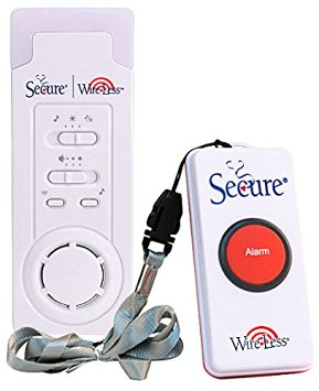 Secure Wireless Slimline Pager One Call Button Nurse Alert System - Patient Call Button & Caregiver Personal Pager - 500  Ft Operating Range - One Year Warranty - FCC Compliant