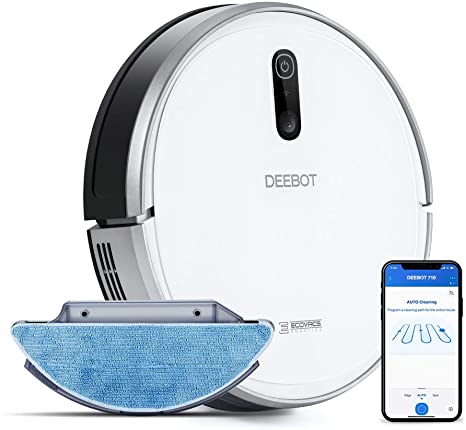 【Save $200 with code DEEBOTD710】【Buy One D710 Get One Water Tank】ECOVACS DEEBOT 710 Smart Robotic Vacuum Cleaner Smart Navi 2,0 for Scanning and Mapping Home, Vacuuming and Mopping, Compatible with Alexa, Ideal for Pet Hair, Carpets, Hard Floor Surfaces, With Wi-Fi Connectivity