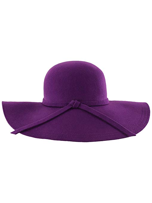 Luxury Divas Wide Brimmed Wool Floppy Hat