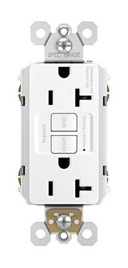 Legrand - Pass & Seymour radiant 2097WCCD12 20 Amp Self-Test GFCI Safety Outlet, White