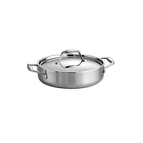 Tramontina 80116/009DS Gourmet Stainless Steel Induction-Ready Tri-Ply Clad Covered Braiser, 3-Quart, NSF-Certified, Made in Brazil