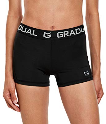 Women's Spandex Compression Volleyball Shorts 3" Workout Pro Shorts for Women