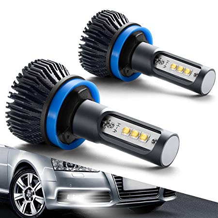 H11/H16/H8 LED Fog Lights Bulbs or DRL,Plug And Play, SEALIGHT Xenon White 6000K, 12 x CSP LED Chips-1Yr