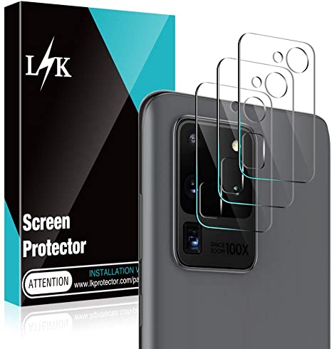 [3 Pack] L K Camera Lens Protector for Samsung Galaxy S20 Ultra 5G Tempered Glass Screen Protector, 9H Hardness HD Clear Back Camera Protector