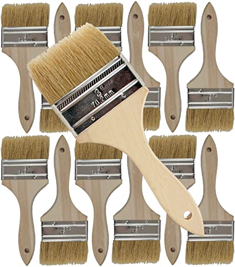 Pro Grade - Chip Paint Brushes - 12 Ea 3 Inch Chip Paint Brush