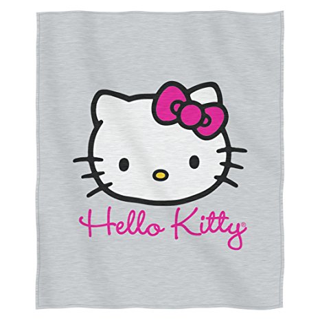 Sanrio "Hello Kitty, Cursive Kitty" Sweatshirt Throw, 50 by 60-Inch