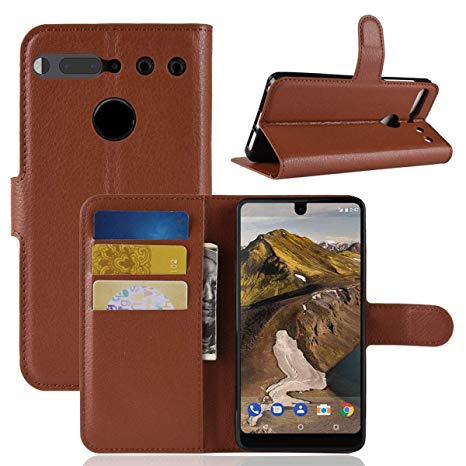 Essential Phone Case, The Essential Ph1 Cases, Essential Cell Phone Accessories, Essential Ph 1 Phone Protector Skin Protection Cover Protective Bumper (Brown Wallet)