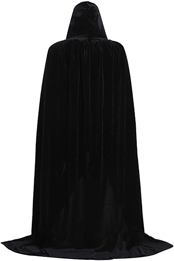 Etistta Halloween Velvet Witch Cloak Witches Costume Adults Hooded Capes Full Length Witch Cape for Women