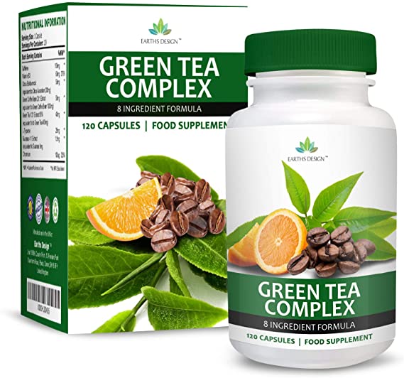 Green Tea Extract - 1000mg Green Tea Capsules - Complex with 15% More EGCG than Other Brands - Maximum Strength Supplement for Men & Women - 120 Capsules (4 Months Supply) by Earths Design