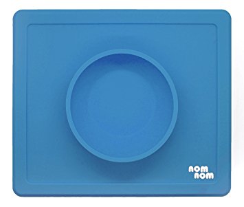 NomNom Silicone Placemat Bowl. Strong Suction Baby Feeding Mat with Bowl. Non Skid Food Grade Silicone. BPA Free and FDA Approved. Great for Babies, Infants, Toddlers, Kids and Small Pets (Cats)