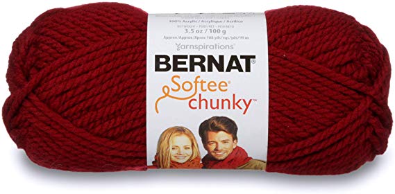 Bernat Softee Chunky Yarn, 3.5 Oz, Gauge 6 Super Bulky, Wine