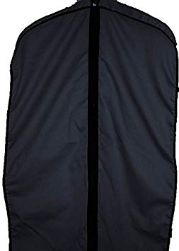 Tuva Breathable Cotton Cloth Fur Coat & Suit/Dress Zipper Garment Bag, 45", Black, by Tuva Inc.