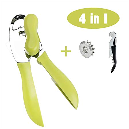 inSmile Can Opener, Safe Cut Manual Can Opener, no Sharp Can Edges, Green