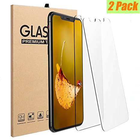 iPhone X Tempered Glass Screen Protector, 9H Hardness Glass, Anti-Scratch,Case Friendly-2 Pack