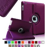 Fintie Apple iPad 234 Case - 360 Degree Rotating Stand Smart Case Cover for iPad with Retina Display iPad 4th Generation the new iPad 3 and iPad 2 Automatic WakeSleep Feature - Purple