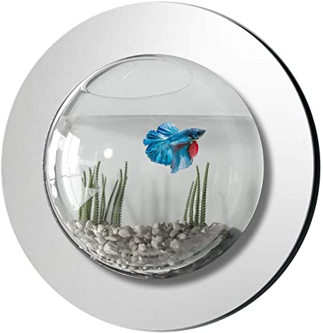 1 Gallon Reflection Fish Bubble Deluxe Mirrored Wall Mounted Aquarium Tank