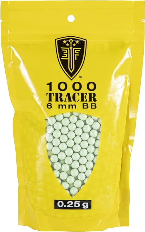 Elite Force Tracer BBS Glow-in-The-Dark Premium 6mm Airsoft BBS Ammo, 1000 Count, 0.25 Gram, One Size