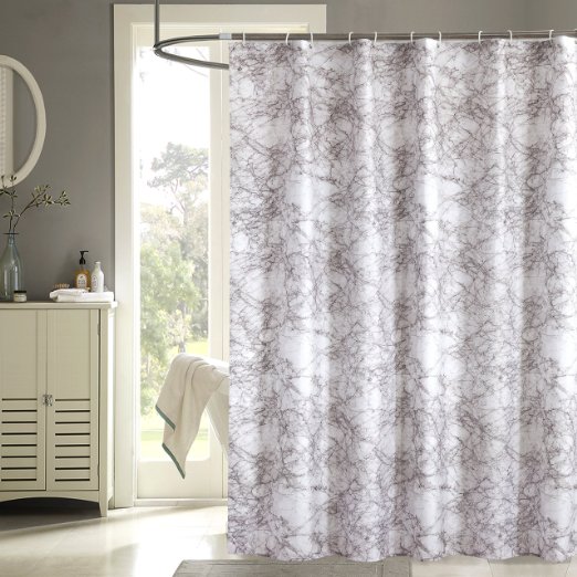 Uphome Modern Trend Style Marble Pattern Bathroom Shower Curtain - Waterproof and Mildewproof Polyester Fabric Decorative Bath Shower Curtain Ideas (72"W x 72"H, Marble)