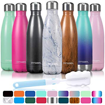 arteesol Insulated Water bottle 350ml 500ml 750ml Stainless Steel Water Bottle BPA Free Double-walled Vacuum Flask for Sports Hot and Cold for 12 Hours