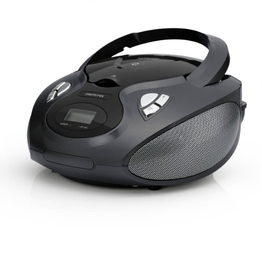 Bluetooth CD/MP3 Boombox AM/FM Tuner with Digital Display Memorex MP3451BLK - Black (Refurbished)