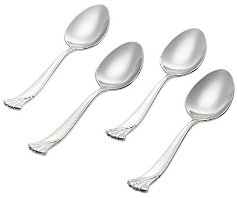 Ginkgo International Leaf Stainless Steel Demitasse Spoons, Set of 4