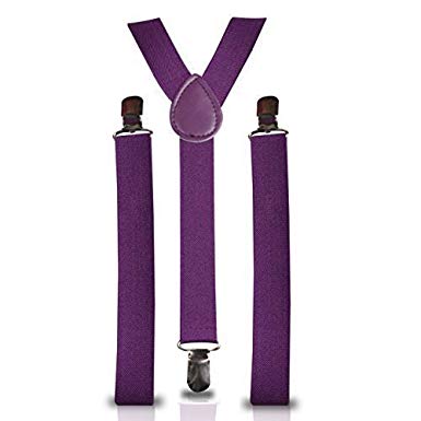 Quality Slim Narrow Adjustable Unisex Adult Child Elastic Clip-on Braces Suspender"Y" back Neon Belt One Size by Fat-catz-copy-catz